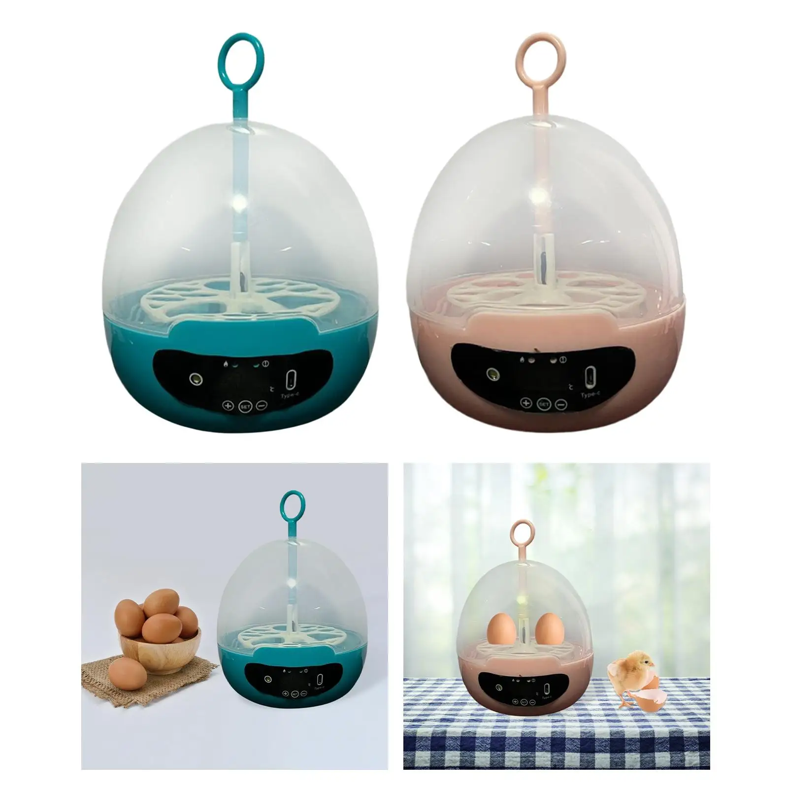 Mini 6 Eggs USB Incubator Hatcher Machine Temperature Control Turner Tray with Light for Pigeon Family Use Birds