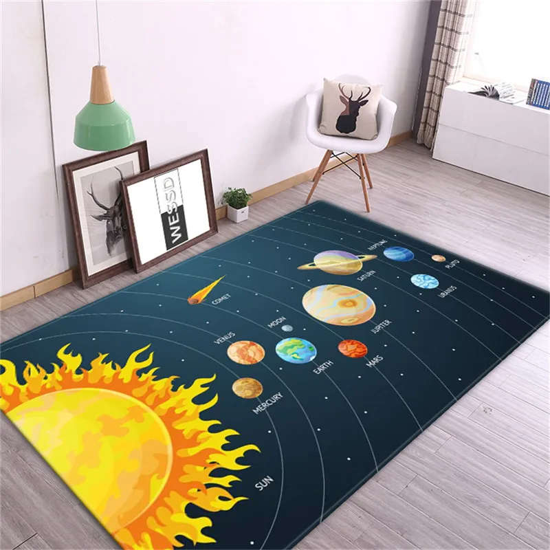 3D Solar System Kids Room Planet Rug