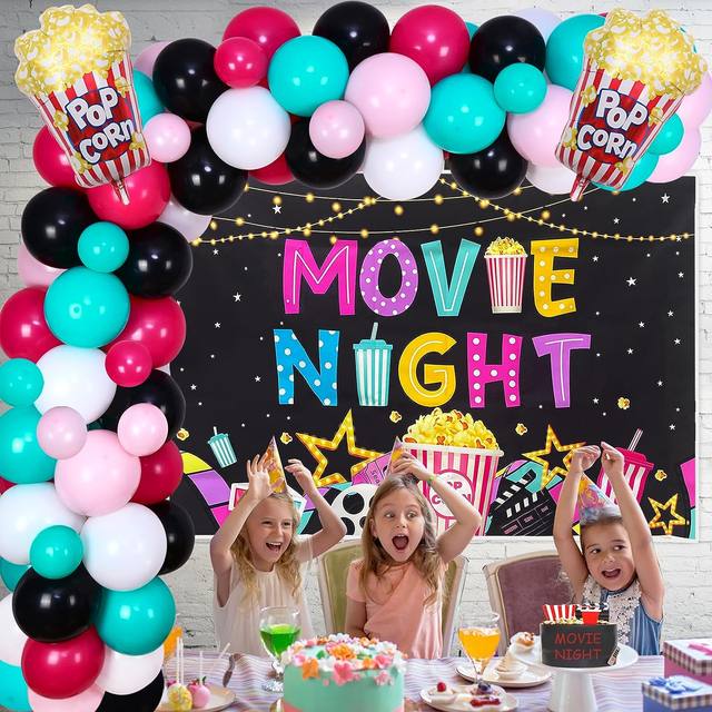 Movie Night Theme Balloons, Movie Night Party Decorations for Movie Theater  Themed Birthday Red Carpet Party Supplies - AliExpress