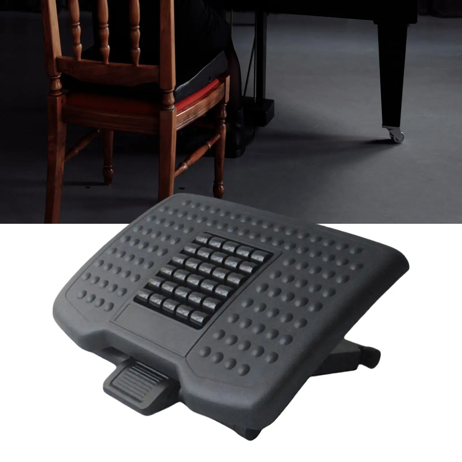 Comfort Foot Rest Adjustable Height with Massage Texture and Roller Foot Stool Under Desk for Gaming