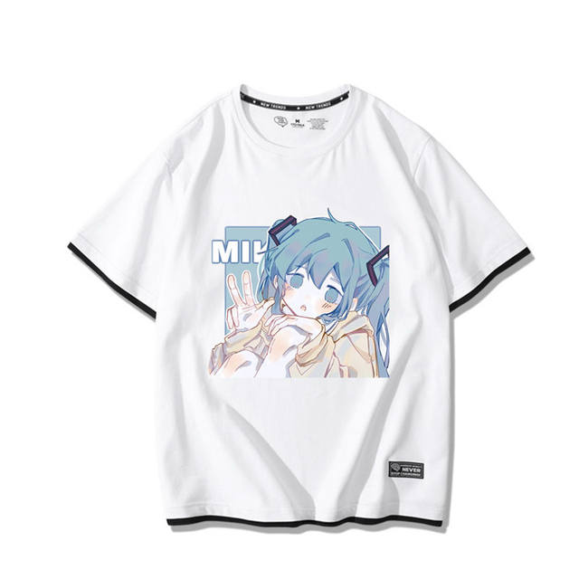 Miku masculina e feminina camiseta anime extragrande, blusa de algodão,  manga curta, kawaii, manga, camiseta gráfica, streetwear verão, roupas para  casal, fofo - AliExpress