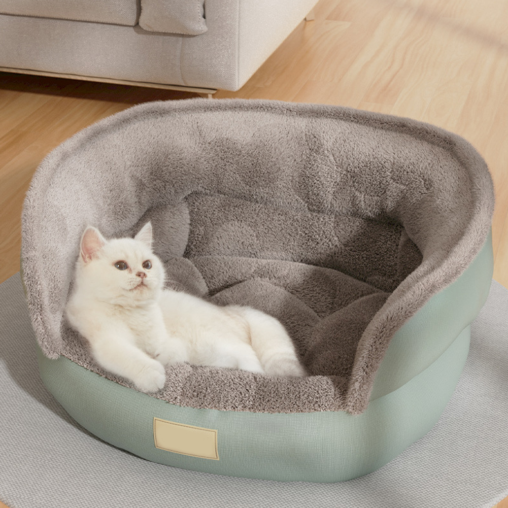 Title 1, Soft Plush Pet Bed Round Cat Bed Mat Pet Mattre...