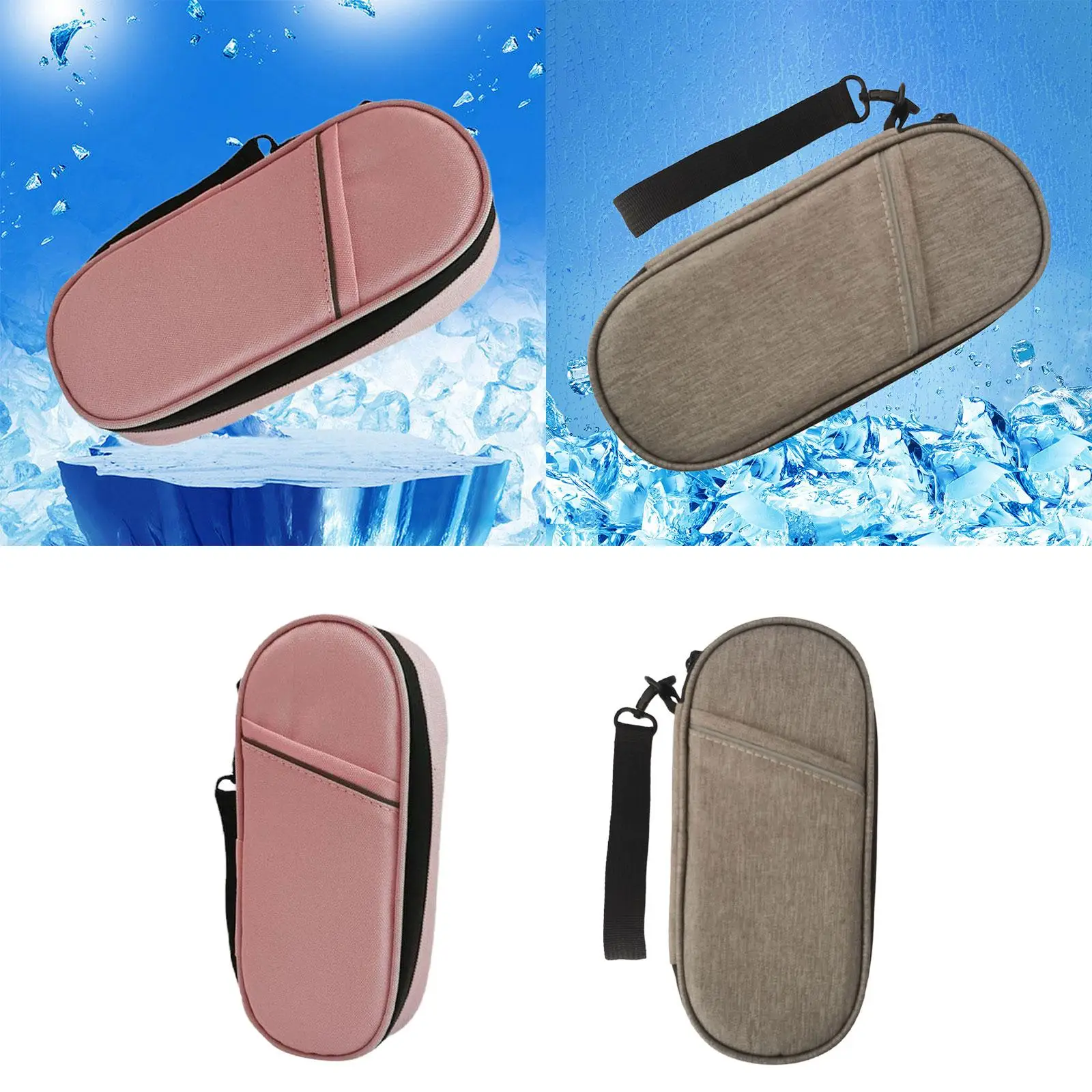 Pill Cooling Bag Compact Size Insulated Organizer Zipper Closure Freezable Multi Layers Portable Pill Cooler Case Cooling Cases