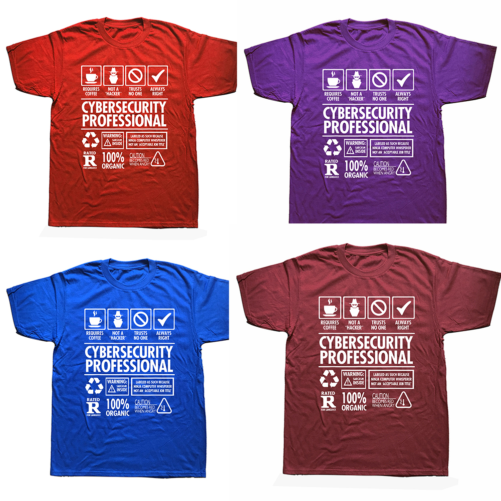 Cyber security profession ell kein Hacker lustige Job T-Shirts Grafik Baumwolle Streetwear Kurzarm Geburtstags geschenke Sommer T-Shirt – Detail 3