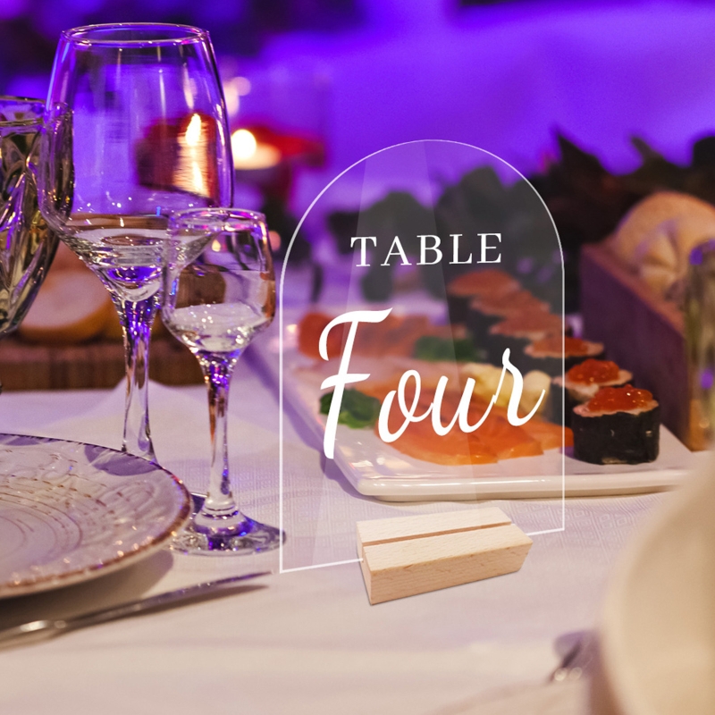 Description Picture 6 of itemWedding Table Sign Number Holders with Base Double Sided Display Stand for Commercial Place Card Menu Acrylic Clear Frame