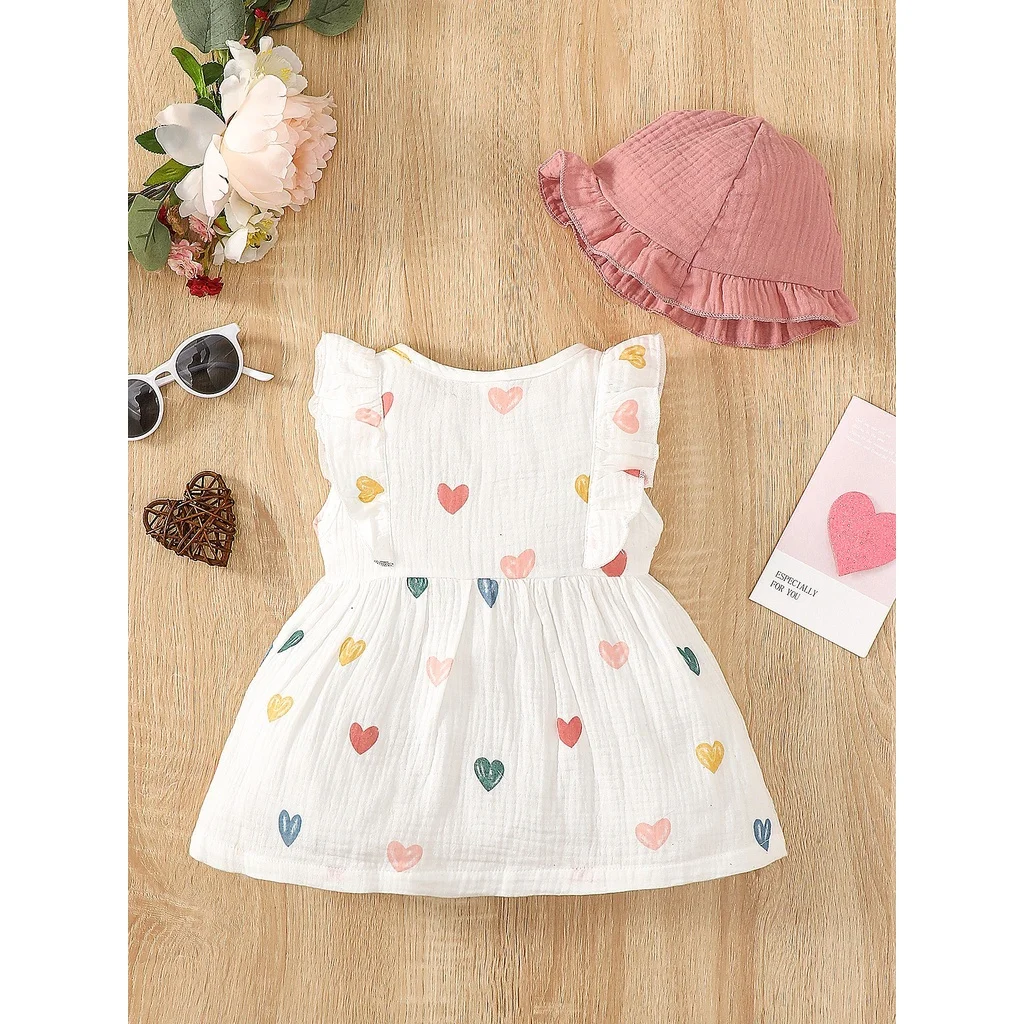 2PCS Love Print Dress Clothes Set for Newborn Baby Girls - Image 8