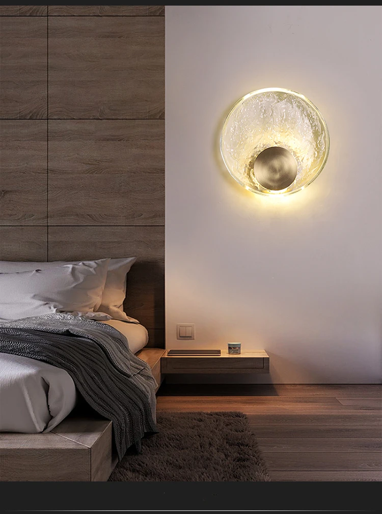 Glass Lampshade, Minimalista Bedside Lamp, Luxury Decoration,