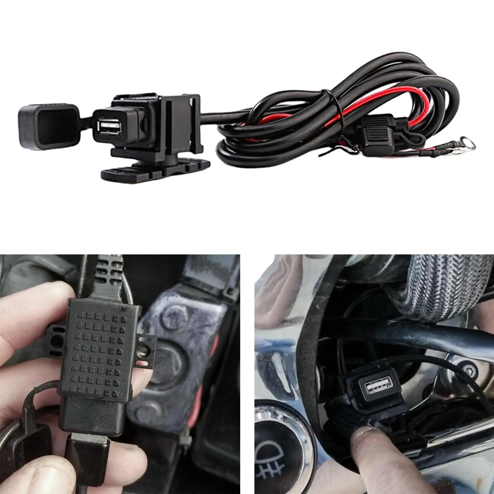 Motorcycle Phone Charging Cable Socket Cable 12V-24V for Phone Motorcycle Tablet Part