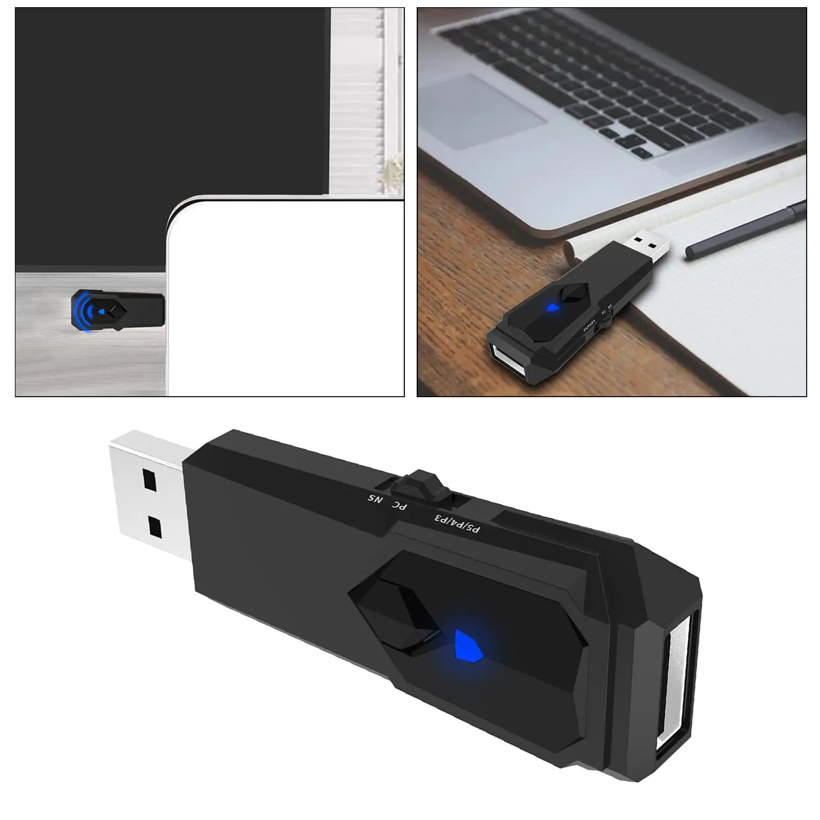 Bluetooth Stereo Wireless Audio Transmitter Receiver USB PC Dongle Adapter