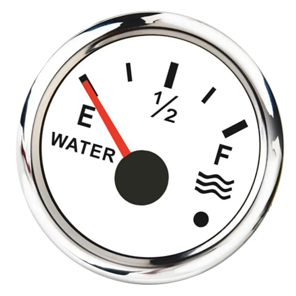 Water Tank Gauge Water Level Gauge 240-33 OHMS White/Chromed- Marine/Boat/RV