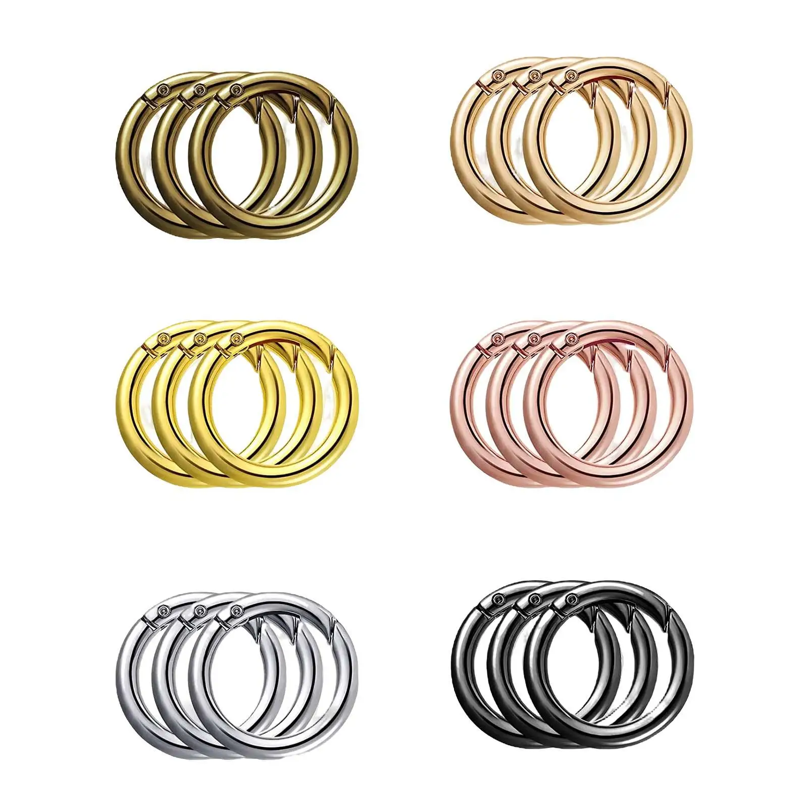 18Pcs Keyring 25MM Openable Metal Spring Gate O Ring Bag Belt Strap Buckle Dog Chain Snap Clasp Clip Luggage