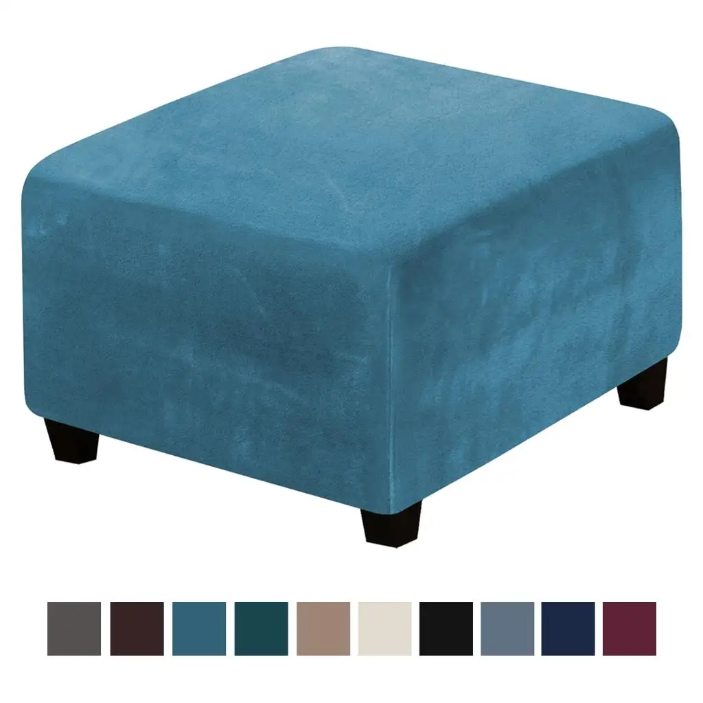 Soft Footstool Solid Sofa Cover Elastic Protector Home Decor Modern Style