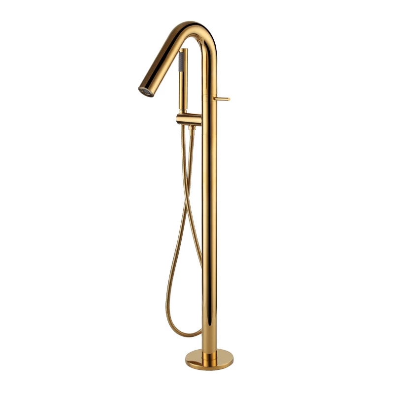 Description Picture 3 of itemMatte Black Free Standing Bathtub Faucet Floor Mounted Bath Tub Filler Tap Round Style