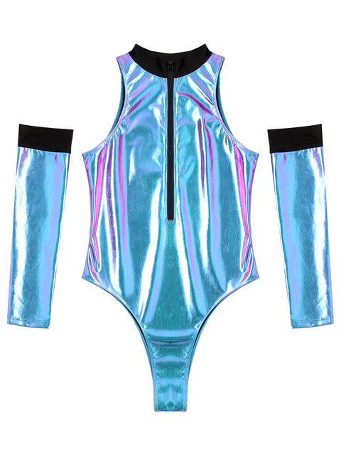 WOMENS ASTRONAUT SHINY Bodysuit With Alien Hair Hoop Costume Holiday  Catsuits $24.54 - PicClick AU