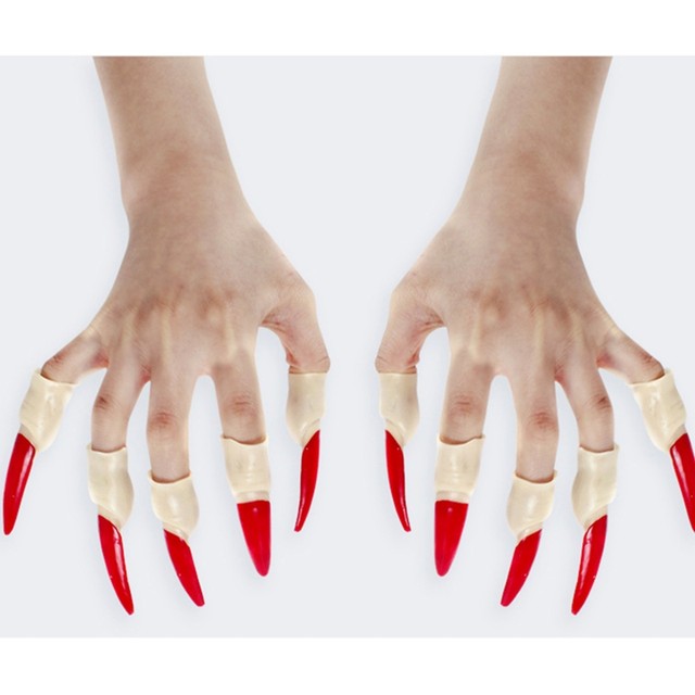 5 pièces ongle à travers le doigt avec pansement faux sanglant nouveauté  déguisement blague fête blague à travers le pouce gaze sanglante faux  Halloween, ✓ Meilleur prix au Maroc et ailleurs