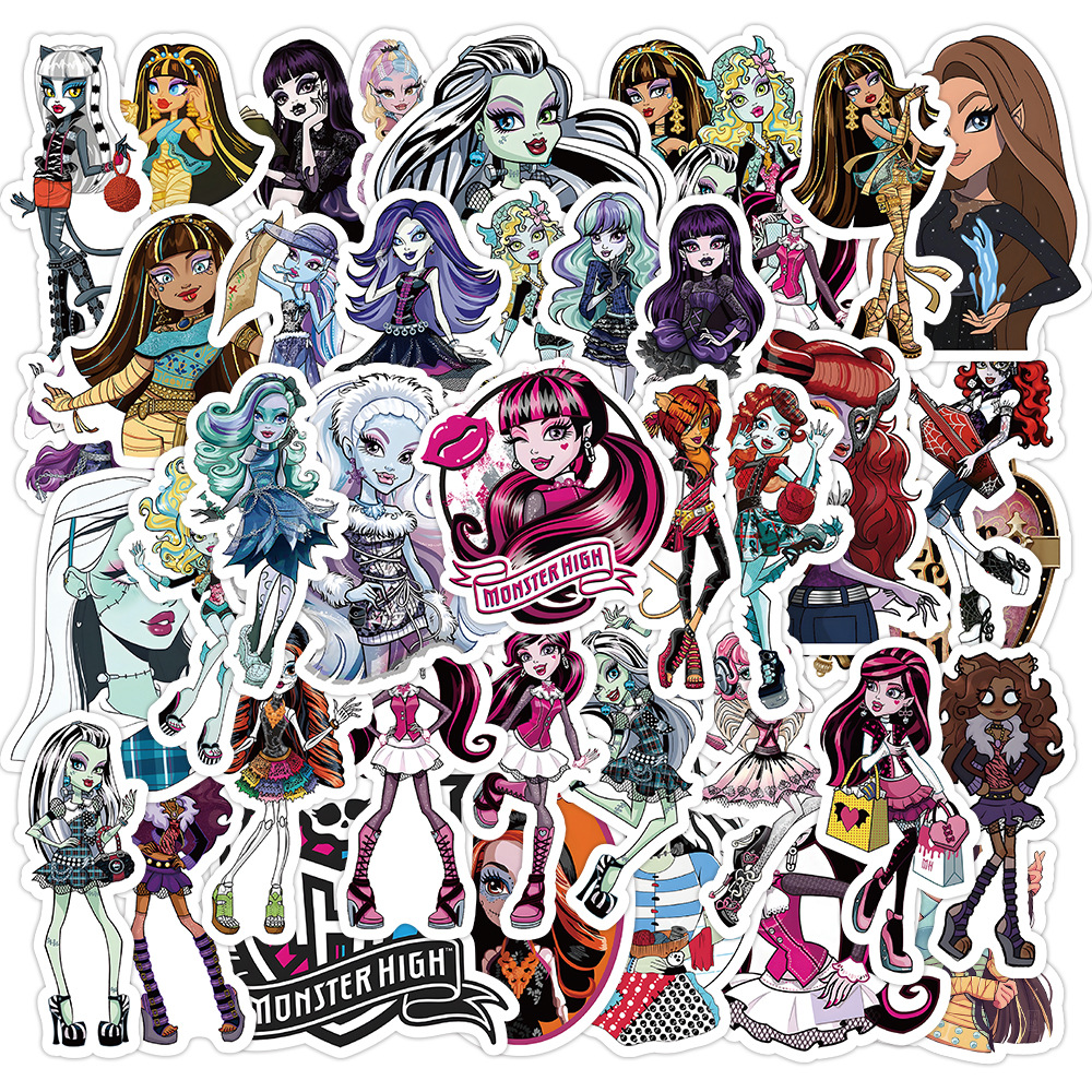 Мультяшные Аниме Monster High наклейки для автомобиля, ноутбука, телефона,  канцелярские наклейки, водонепроницаемые граффити, наклейки для детей,  игрушки, подарки | AliExpress