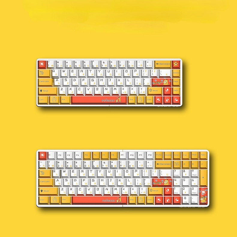 128 chaves psykokwak jogo pbt keycaps cereja