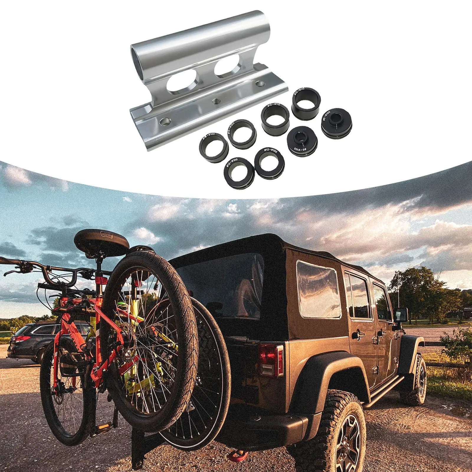 Road Bike Car Roof Mount Rack Bicycle Storage Front Fork Block Mount Rack Quick Release Thru Axle Carrier Holder Adapters