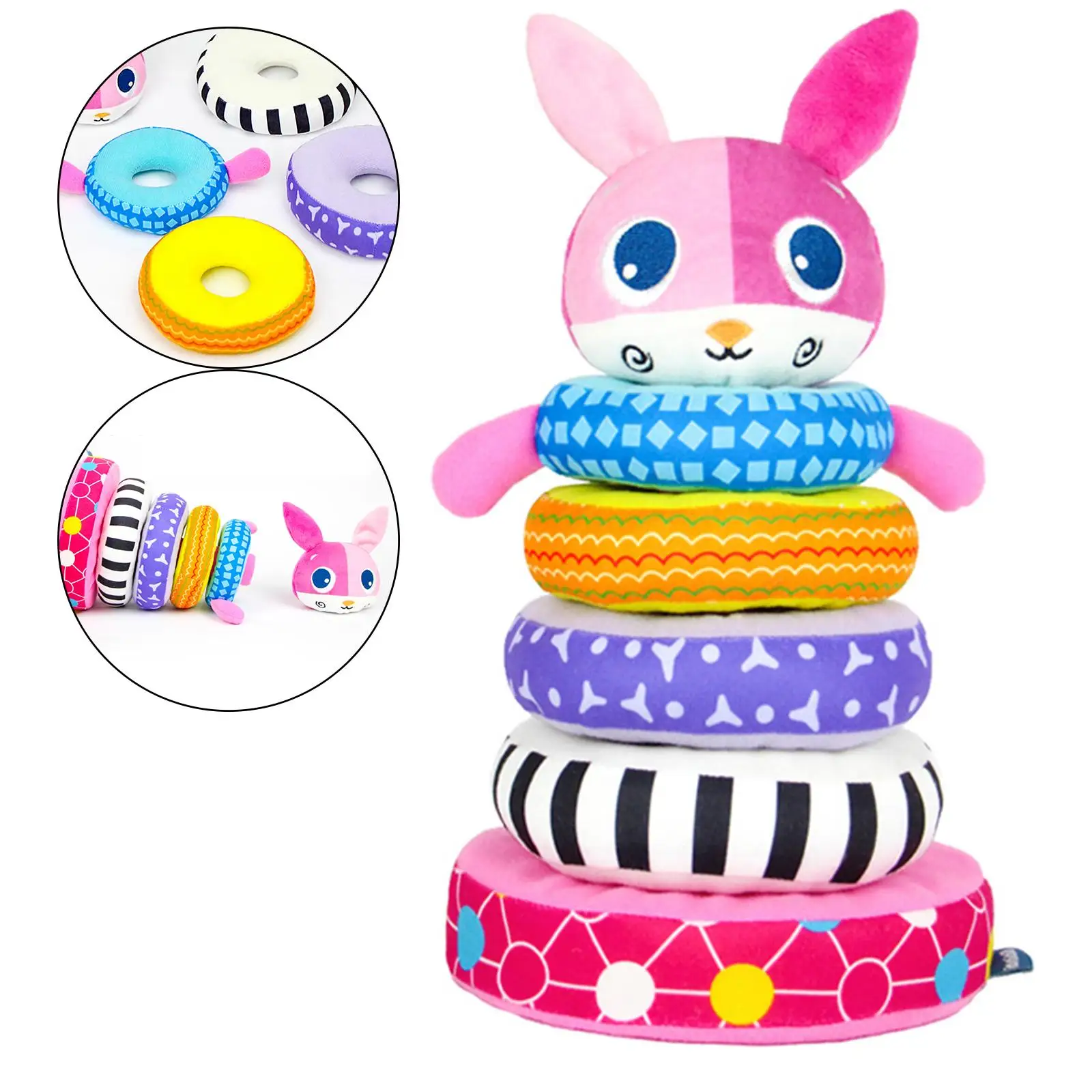 Rainbow Stacking  Fine  Teaching Aids with Sound Soft Building Blocks for Boys Girls Toddler Kids Children