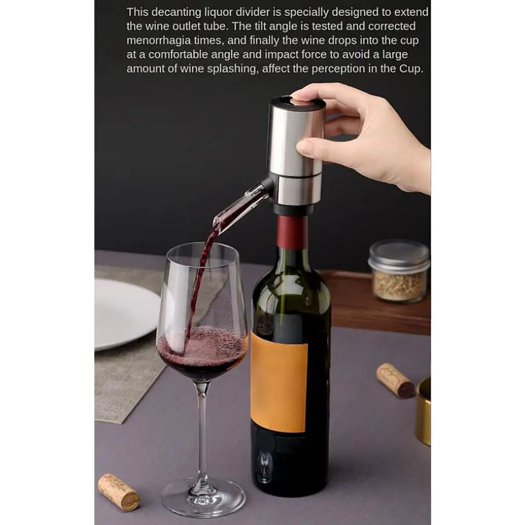Electric Wine Aerator Pourer One Button Dispenser Pump for Red White Wine
