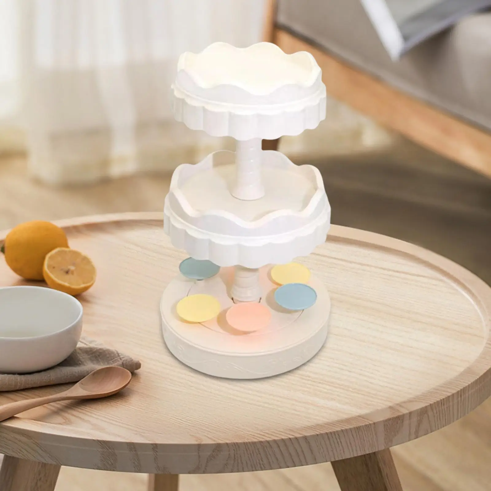 Rotating Dessert Machine Sushi Tray with Music Display Holder Pastries Dessert Cookie Dessert Turntable for Party