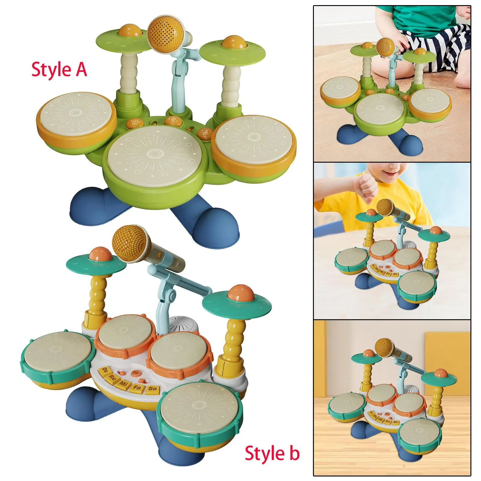 Baby Toys 12 to 18 Months Birthday Gift Wear Resistant Baby Baby Drum Set