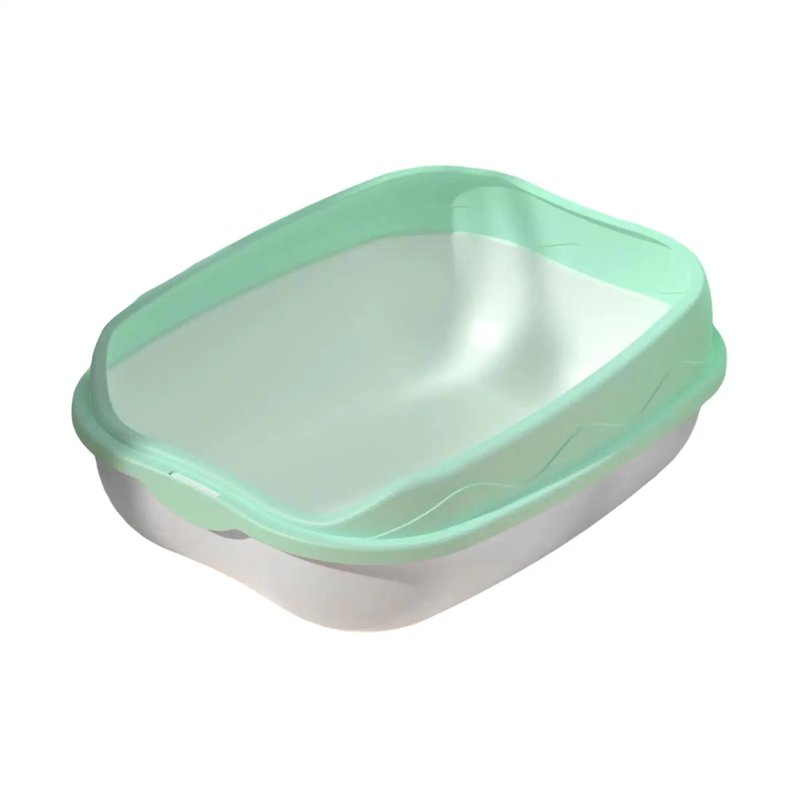 Cat Litter Box Bedpan Supplies High Sided Plastic Tall Spray Shield Easy to Clean Stain Resistant Cat Litter Tray Kitty Cat