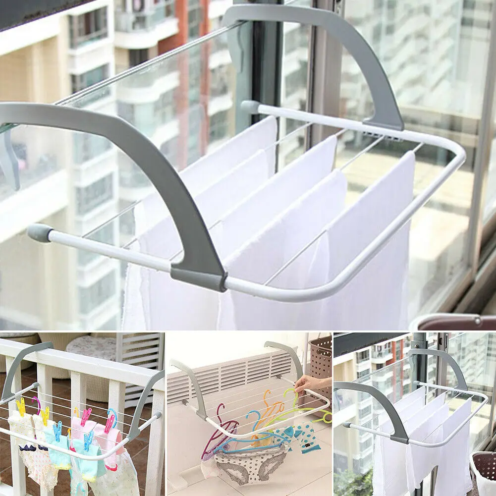 Folding Radiator Clothes Airer Towel Laundry Dryer Holder Drying Rack Rail Indor 