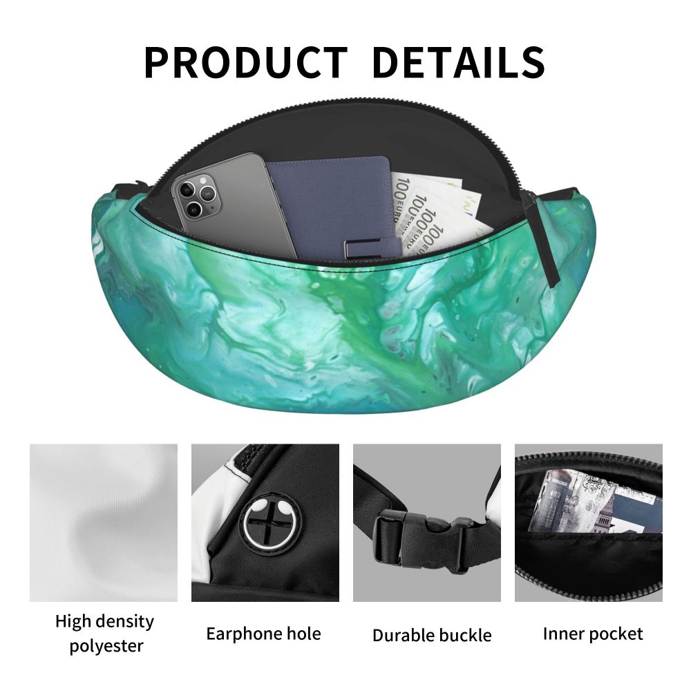 Personalizado mármore verde Fanny Pack para mulheres