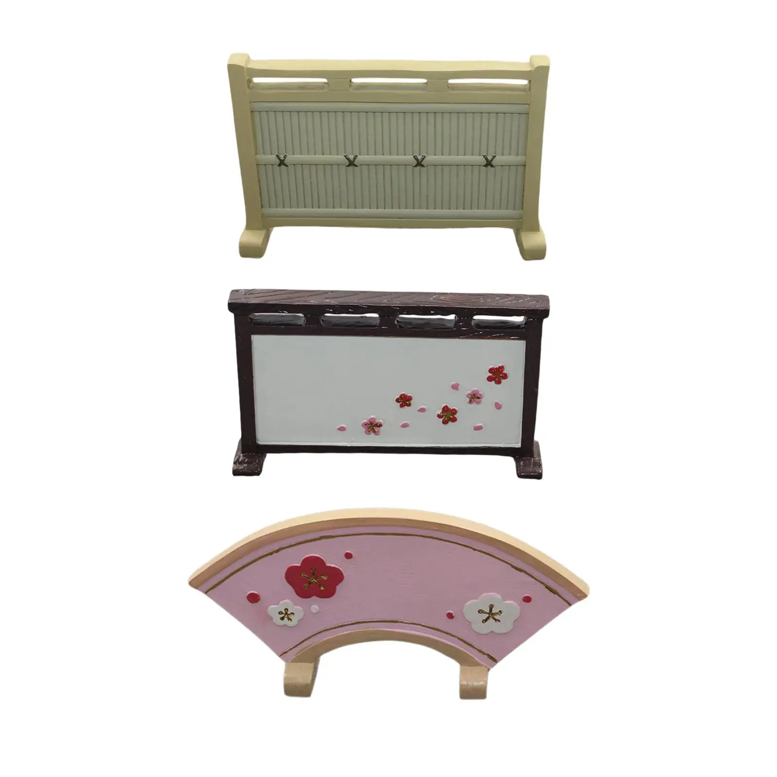 Mini Japanese Style Dolls House Screen Furniture Decor Dressing Screen Resin Toy for Scene Dolls Bedroom Accessories Living Room