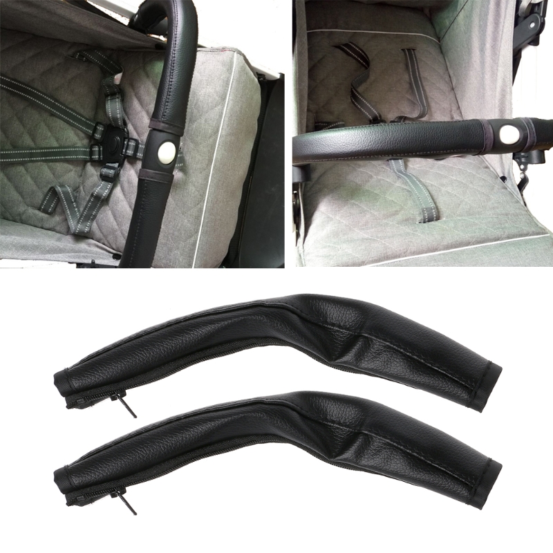 Description Picture 3 of itemZipper Closure Baby Pushchair Stroller Armrest for Case Handle PU Leather Protective Cover Durable for Pram Wheelchair