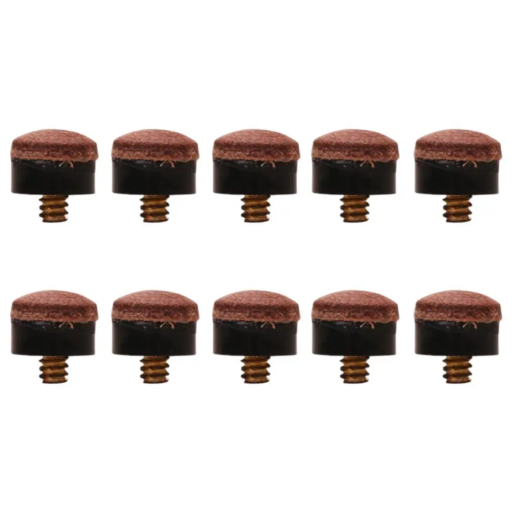 10Pcs 12mm Billiards Screw On Pool Cue Stick Replacement Repair Tips Accessory for Quick Easy Pool Cue Repair and Replacement