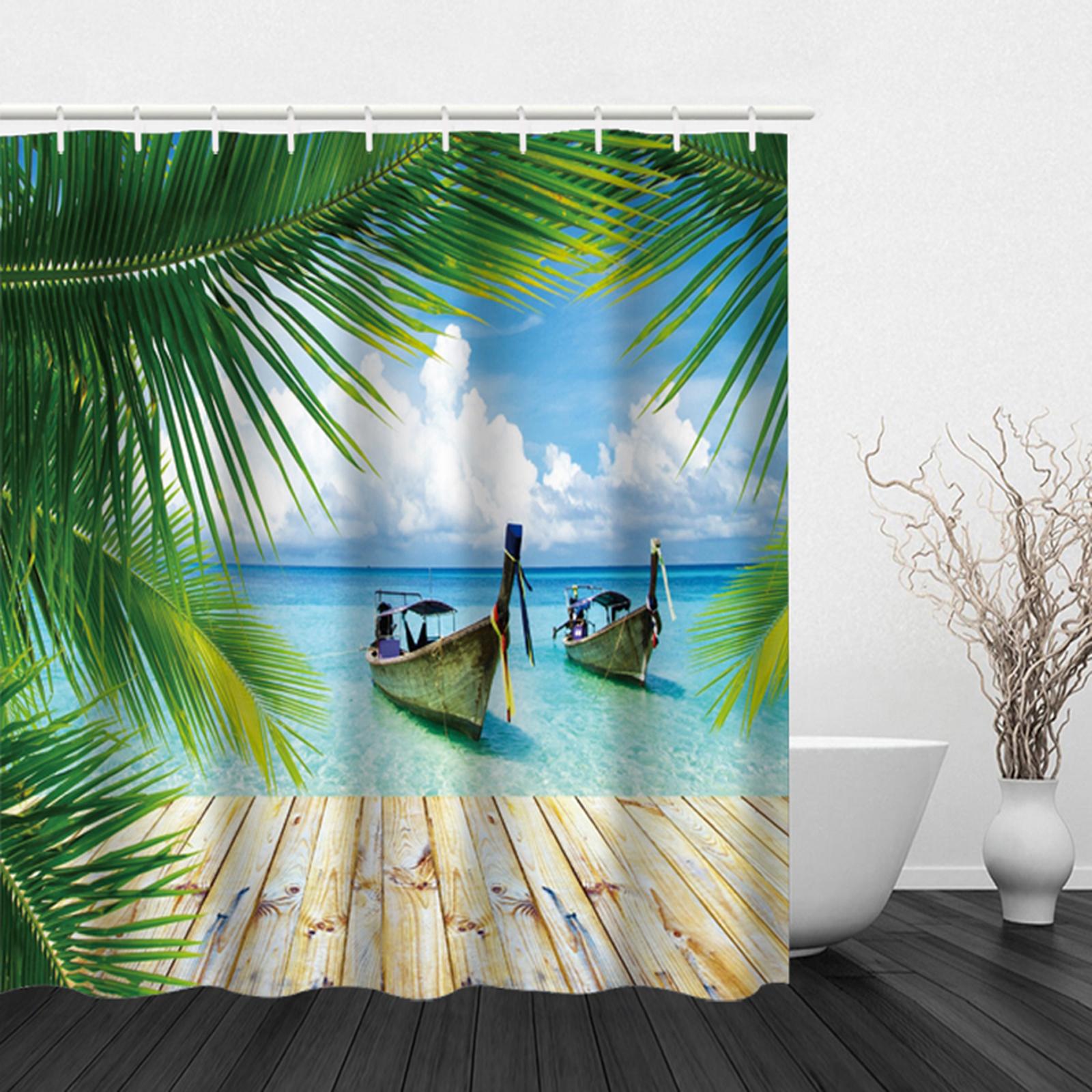 Polyester Fabric Bathroom Shower Curtain Digitally Printed Shower Curtain for Doormat Farmhouse
