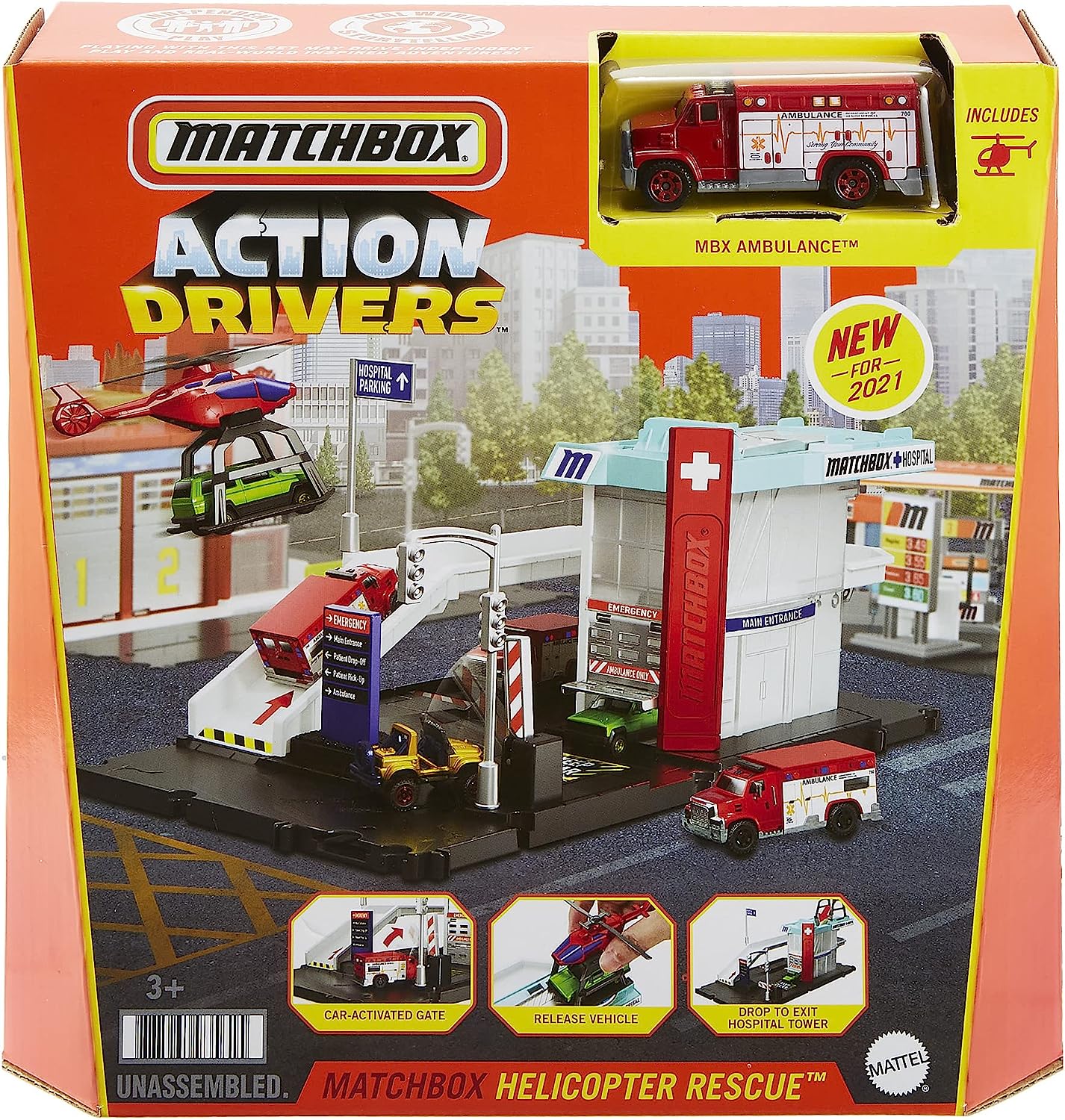 Оригинальный игровой набор Mattel Matchbox 1:64 для экшн-водителей  вертолетов и спасателей со шкалой скорой помощи, игрушки для мальчиков,  коллекционный подарок | AliExpress