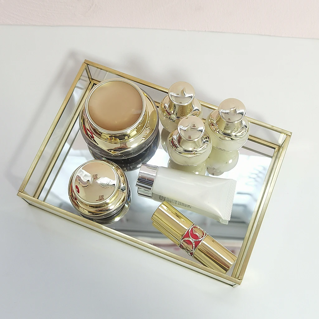 RetroMirror Decorative Storage Tray for Makeup Display Bracelet Table