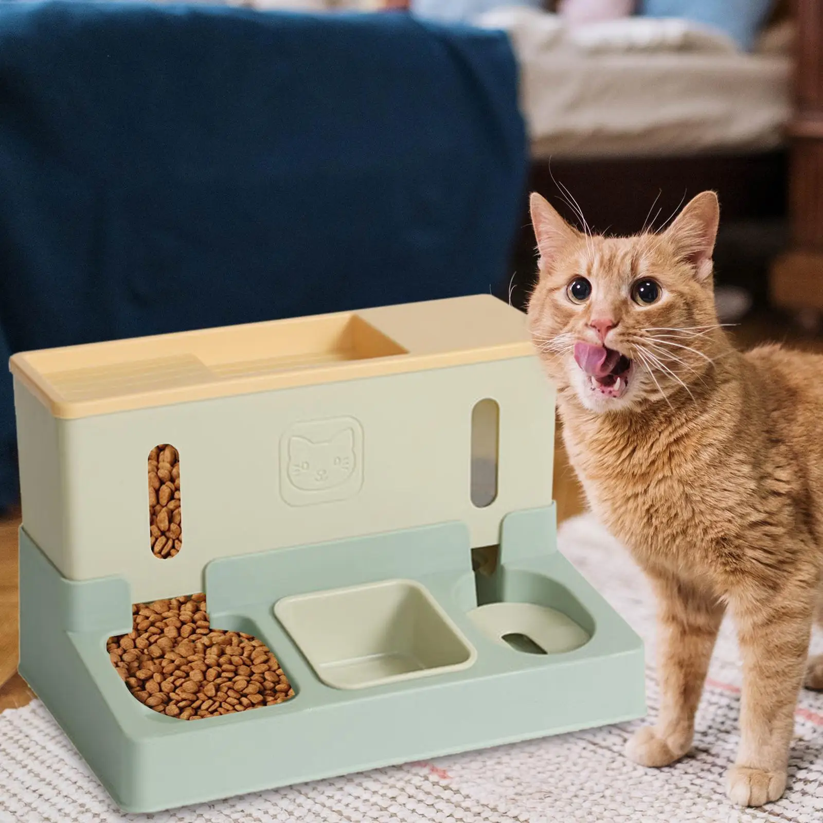 Dog Food Dispenser Feeding Machine Dish Bowl Automatic Pet Feeder for Kitty