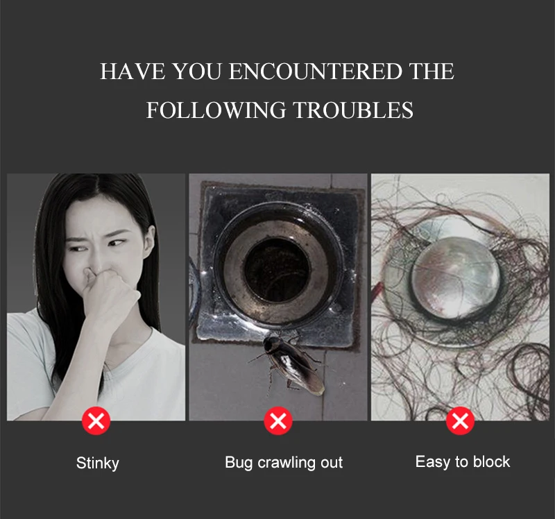 Description Picture 3 of itemHair Filter Sink Anti-blocking Strainer Bathtub Shower Floor Drain Stopper Silicone Kitchen Deodorant Plug Bathroom Accessories