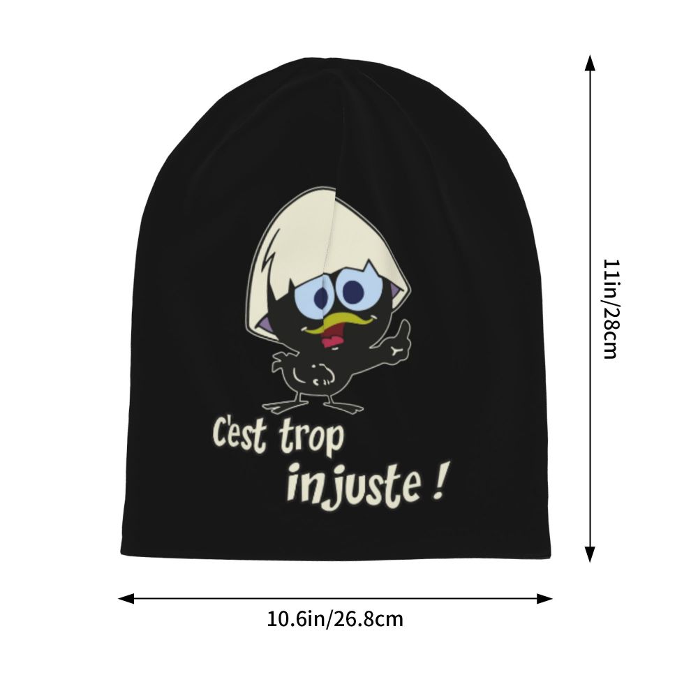 Anime Kawaii Schwarz Huhn Kappe Calimero Mode Herbst Winter Outdoor Skullies Beanies Hut Sommer Warme Multifunktions Motorhaube Hut – Detail 3