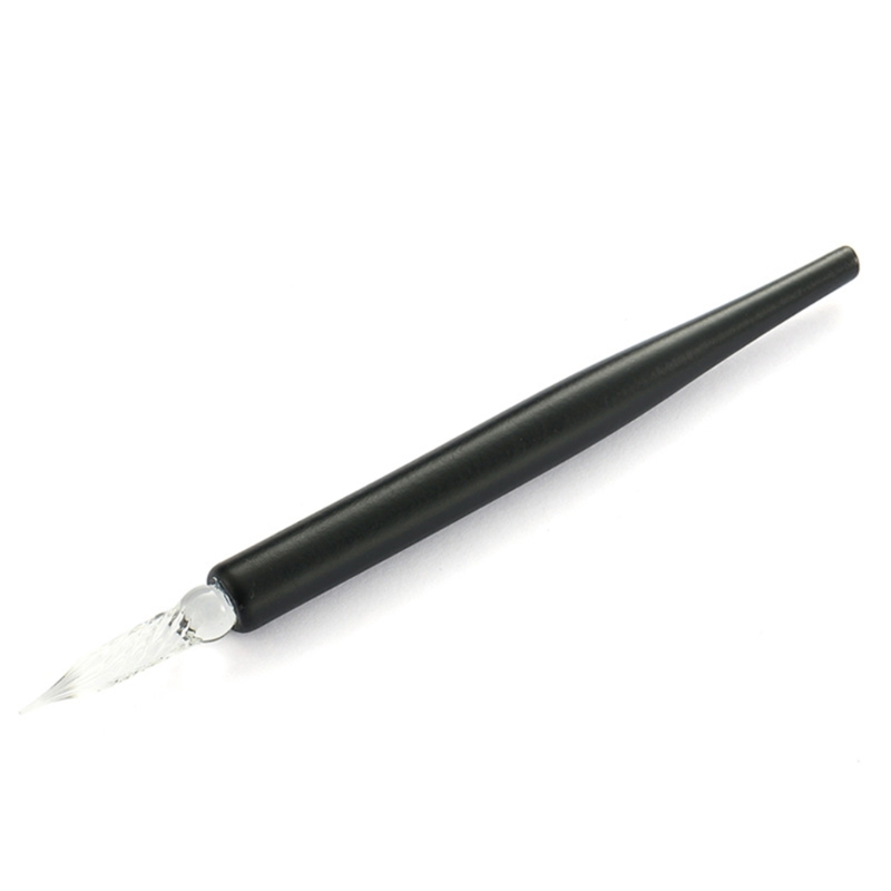 Holz Kalligraphie Dip Stift Englisch Kalligraphie Stift Kupfer platte Skript schräg Dip Stift halter mit Glas nibs Zubehör – Detail 3