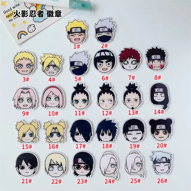 Naruto anime desenho animado criativo periférico bonito naruto sasuke  sakura kakashi broche periférico nova tendência crachá