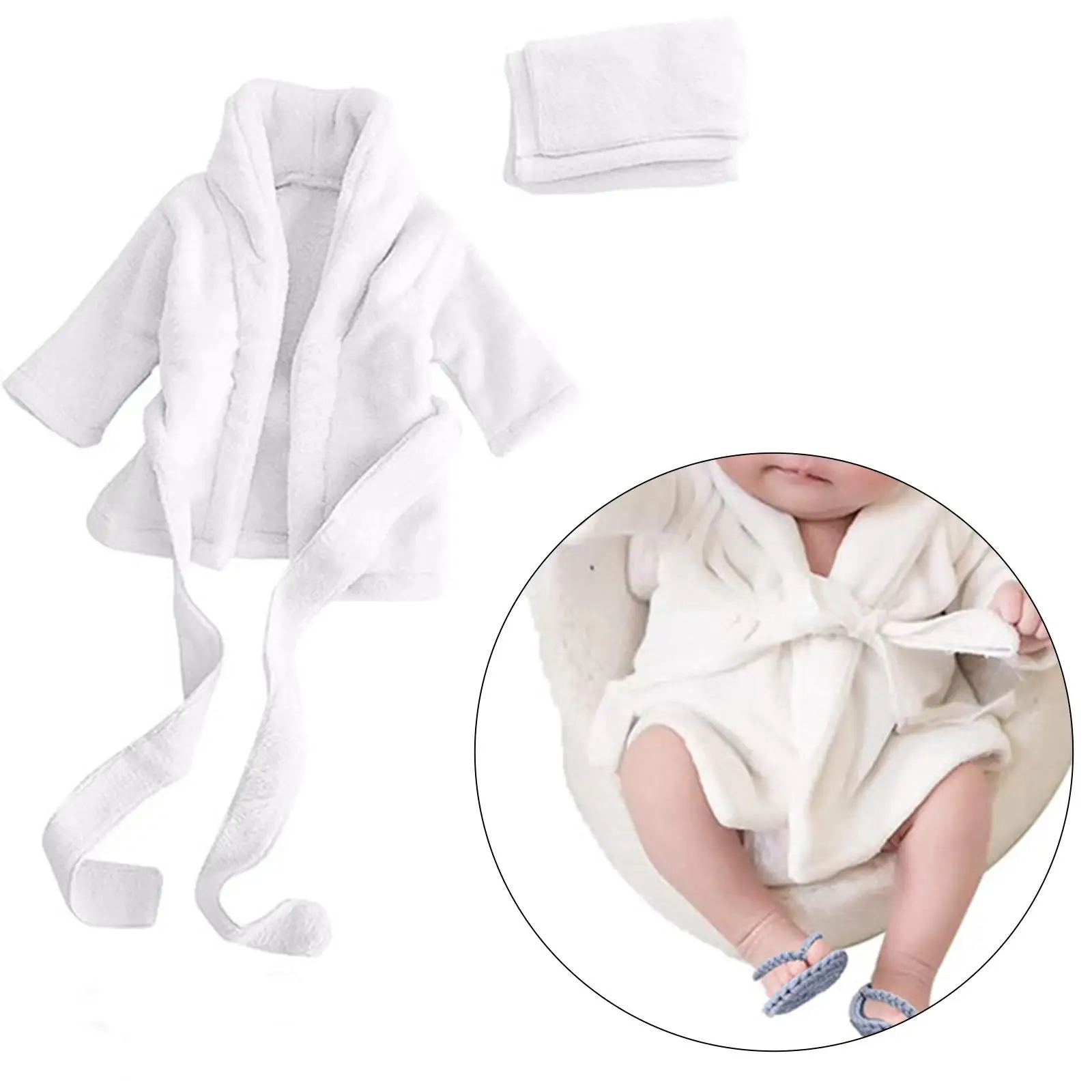 Photo Props Outfit Bathrobes Bathrobes Baby Towel Set Photo Prop