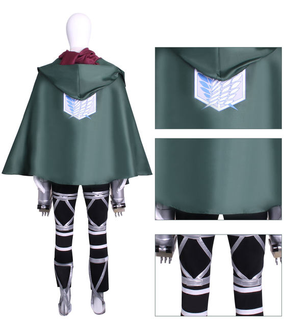 Attack on Titan The Final Season Levi Ackerman Cosplay Costume Wig Cloak  Belt Scouting Legion Cape Red Scarf Shingeki no Kyojin - AliExpress