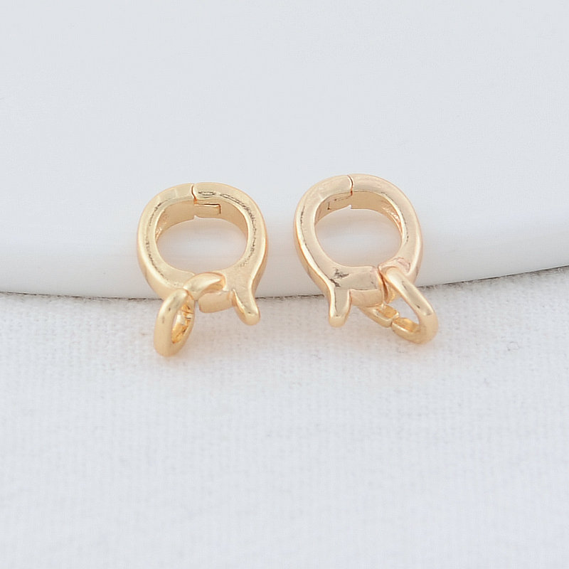 8*12,5 MM 14K Gold Farbe Messing Runde Halskette Verbinden Hummer-haken Schmuck Machen Diy Liefert Erkenntnisse Zubehör – Detail 2