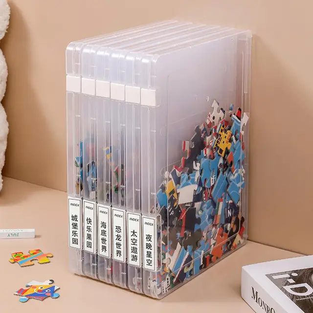 Useful Puzzle Storage Container PP Waterproof Material Puzzle Organizer  With The Cover Transparent Storage Case Holder Storing