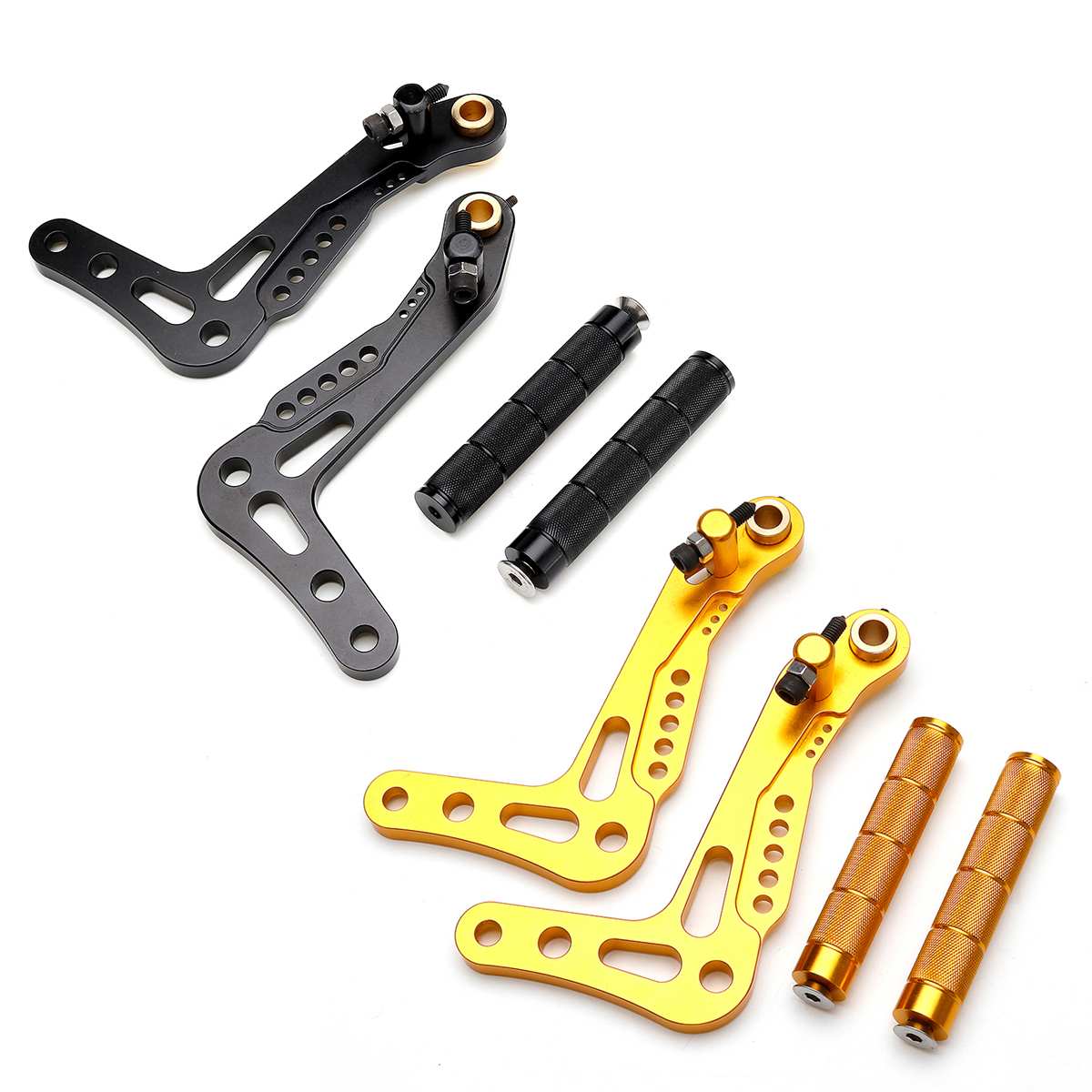 2-teiliges CNC-Aluminium-Billet-Set Rennkart-Pedale Fußpedal Brems- und Gaspedal-Set Schwarz-Gold Pedal für Rennkart – Detail 6