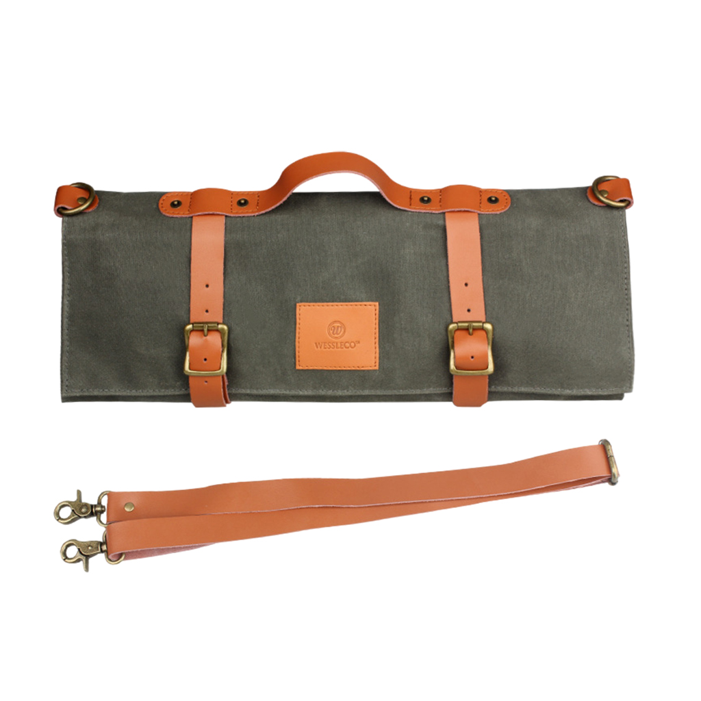Chef's  Roll Bag Elastic And Expandable with 11 Slots Shoulder Strap