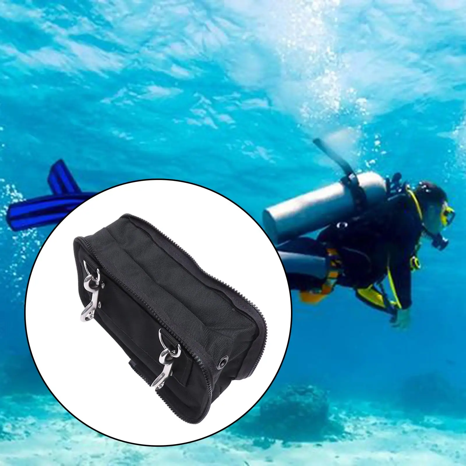 Durable Scuba Diving Storage Bag, Nylon BCD Equipment Gear, Snorkel Backpack Double Ended Snap Hook Dive  &  Accessories