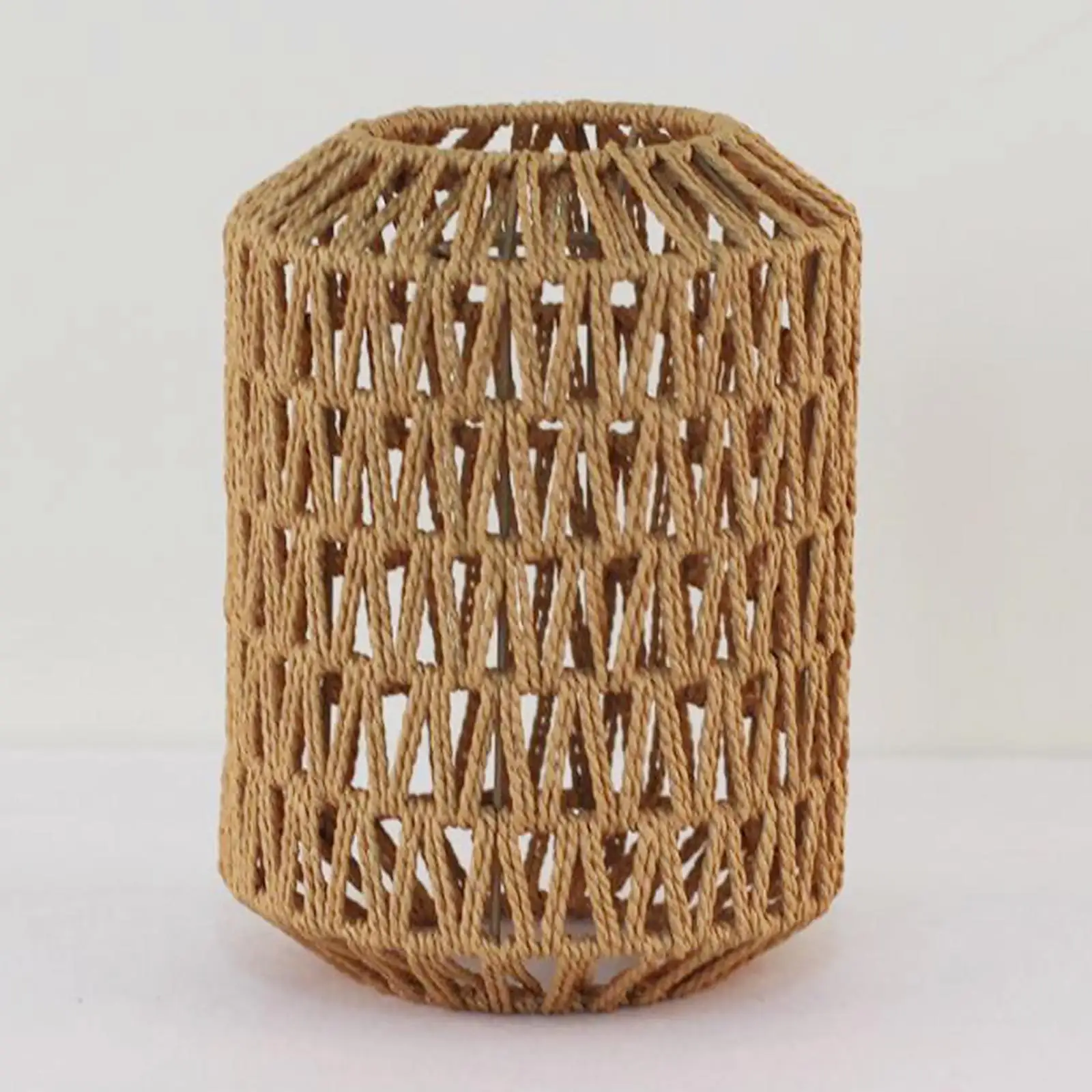 Handwoven Rattan Lamp Shade Ceiling Light Shade Paper Rope Lampshade for Restaurant Living Room Cafe Bedroom
