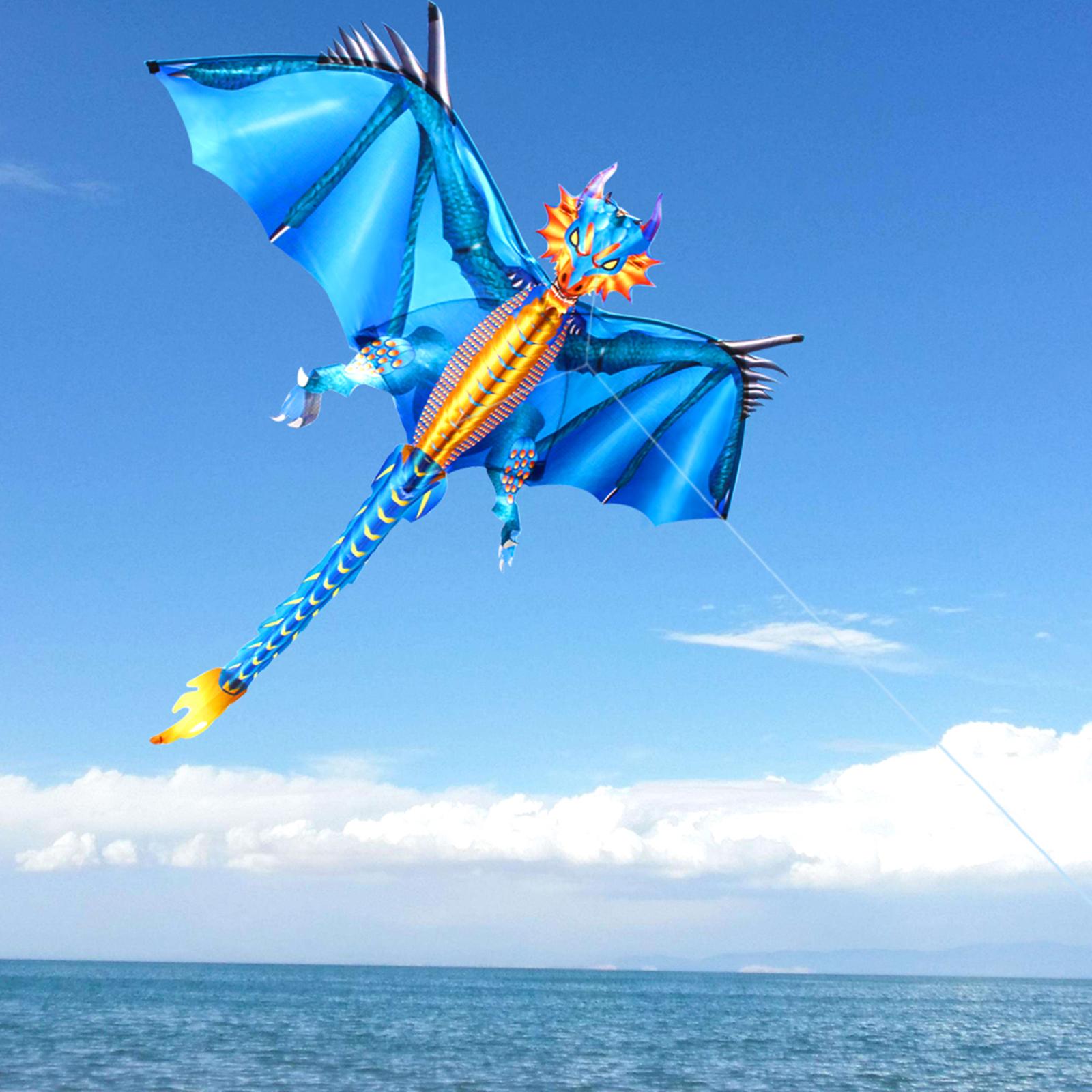 Ice Fiery Dragon Spring Kite Set Colorful Easy to Fly Huge Precious Memory Cloth Flyer Toys for Park Beach Outdoor Summer Family