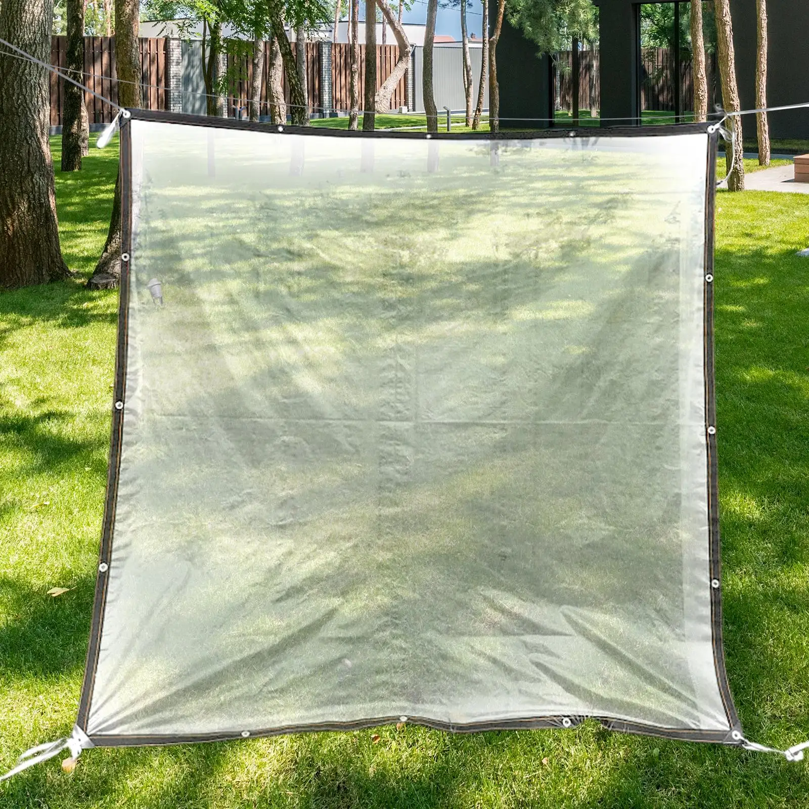 Clear Waterproof Tarp with Grommets Heavy Duty Reinforced Corners Tear Resistant